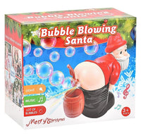 Introducing the "Bubble Blowing Santa - Fart Bubble Machine with Flashing Lights & Music Gift" designed for ages 3 and up! This whimsical toy features Santa in a playful pose, blowing bubbles from his rear. Complete with lights, music, and a ton of bubbly fun, it's perfect for any Christmas party.