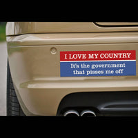 "I ❤️ My Country NOT Our Government" 🏛️ Bumper Car Fridge Magnet | USA Made
