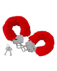 Red Furry Handcuffs - Sexy Adult Valentine Gift - Lock up your lover!