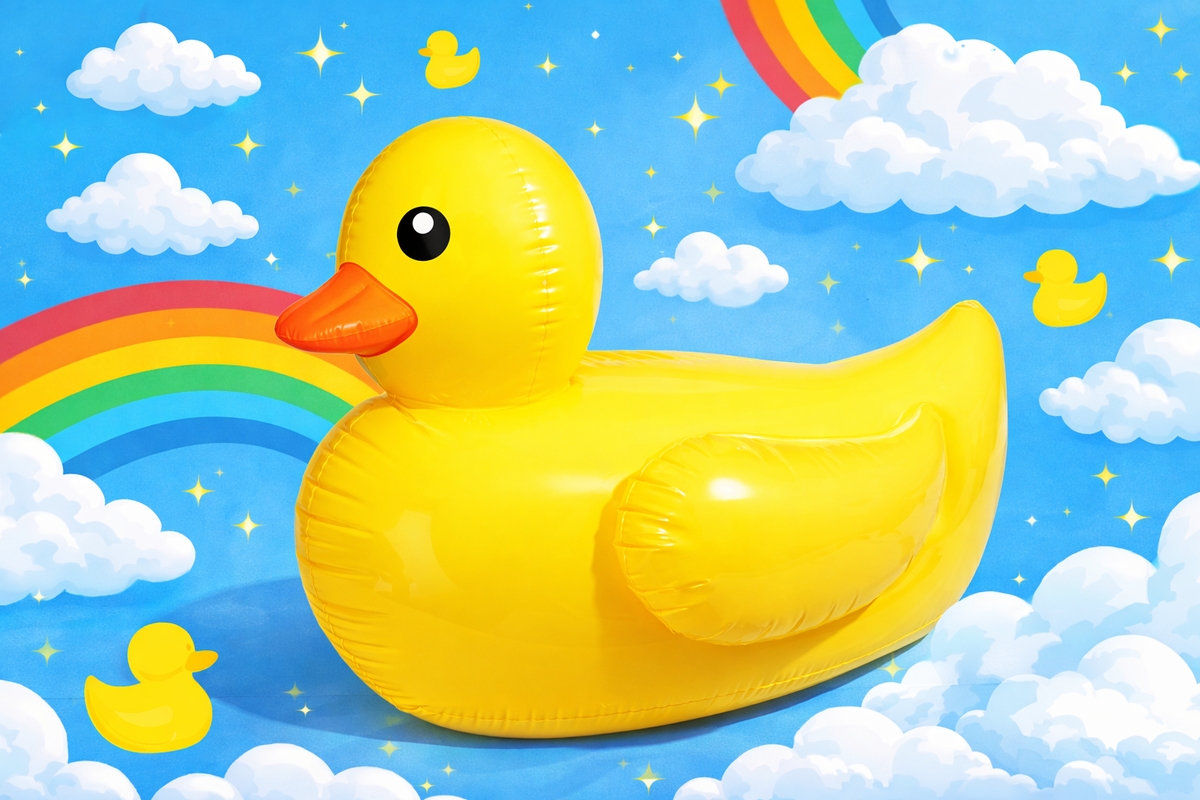 🦆 GIANT Inflatable Rubber Ducky Float – 57" Pool Toy for Kids, Birthday Parties & Outdoor Fun