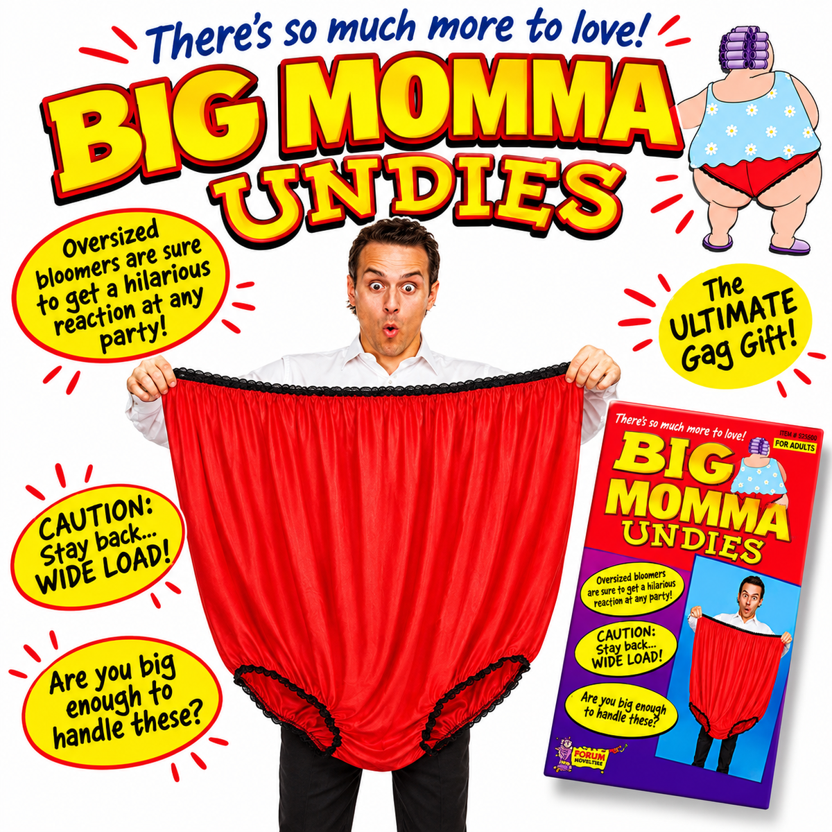 BIG MOMMA UNDIES CULOTTES GRANNY GÉANTES SOUS-VÊTEMENTS GRAND-MÈRE ~ GaG Joke Gift