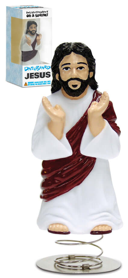 DASHBOARD JESUS Bobble Head on Spring Car Office Desk Shaking - Archie McPhee