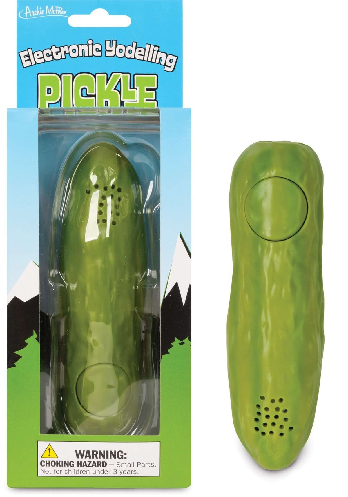 YODELLING PICKLE - Yodel-Ay Eee-Ooo Musical Sound Gag Gift Toy - Archie McPhee