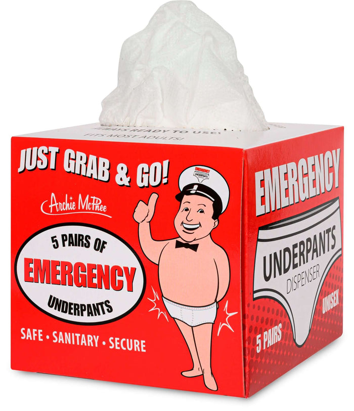 Emergency Underpants Dispenser ~ 5-Pack Underwear Gag Joke Gift ~ Archie McPhee