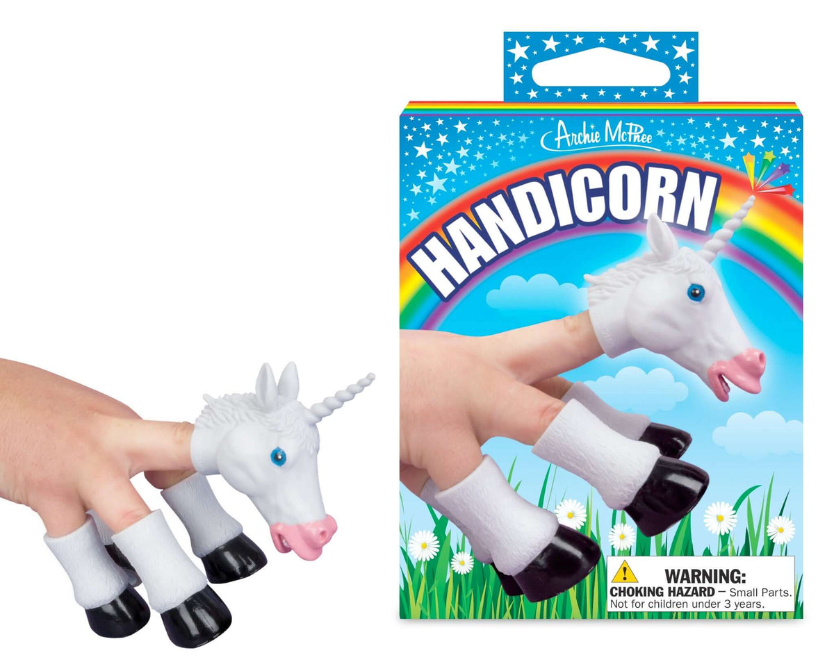 HANDICORN - Magical Unicorn Finger Tiny Hands Puppet Toy - Archie McPhee