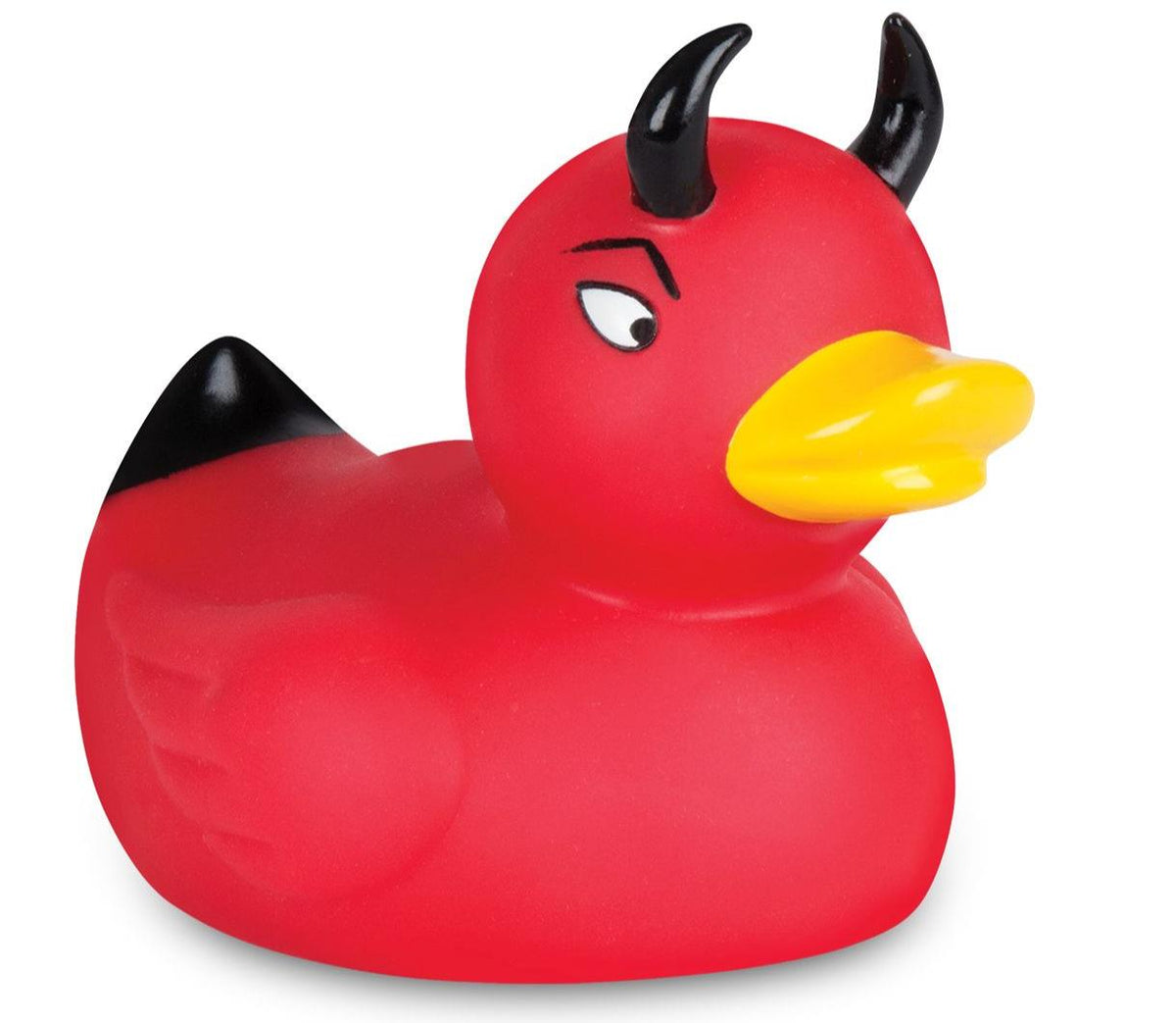 The 😈 Devil Duckie Rubber Bath Toy is a red floating demon duck with horns—a fun gag gift for bath time.