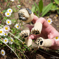 HANDIPUG- Pug Puppy Dog Finger Tiny Hands Puppet Office Toy - Archie McPhee