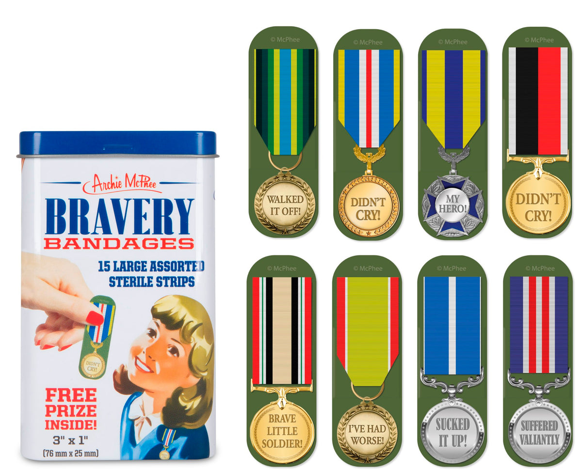 Trophy Bravery Award Bandages in Cute Collectible Tin - Band-Aids  Archie McPhee