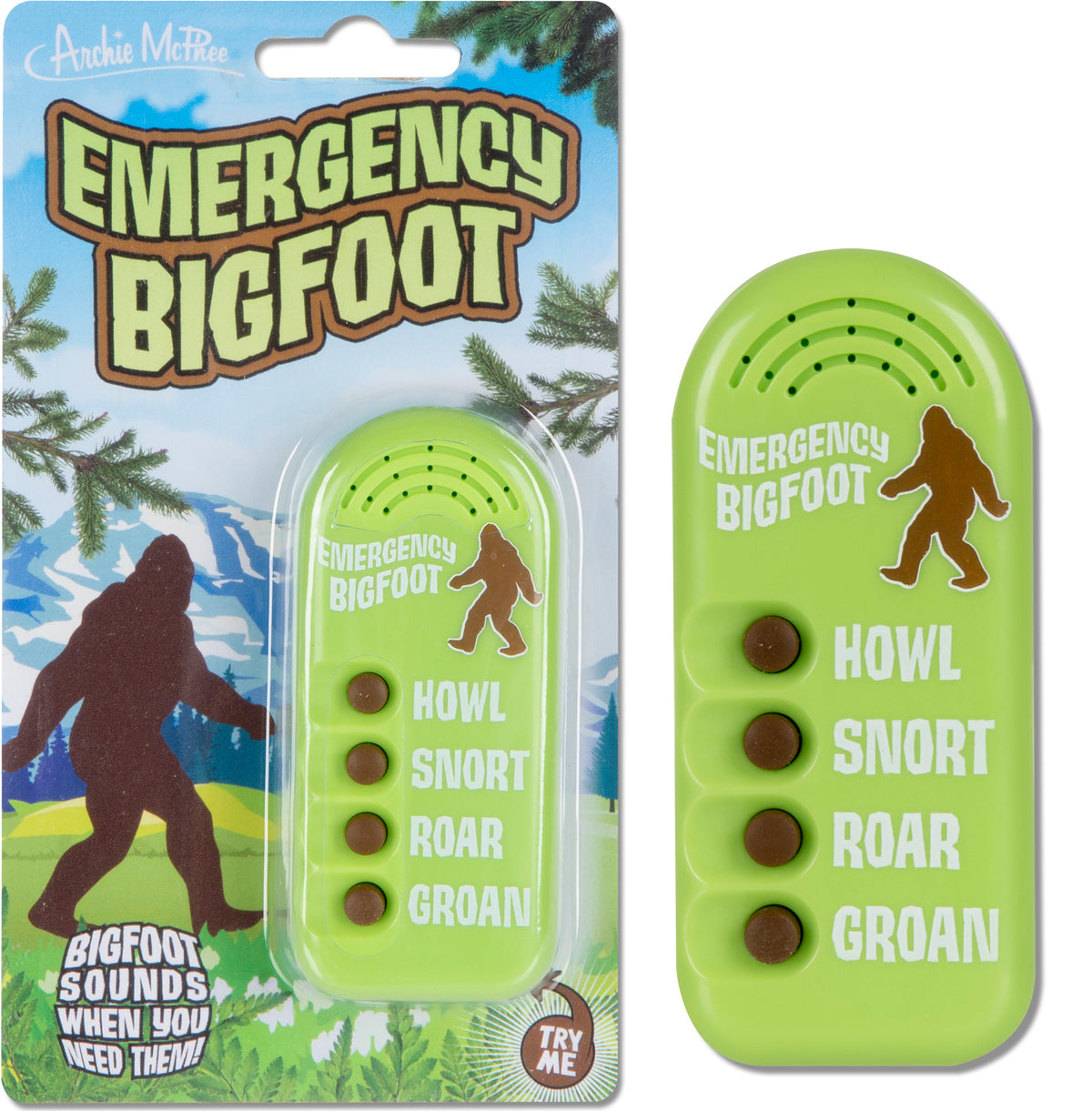 EMERGENCY BIGFOOT - Sasquatch Handheld Sound Machine Noise Maker - Archie McPhee