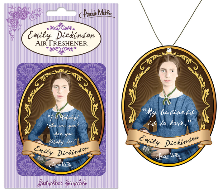 EMILY DICKINSON Poet Car Air Freshner - (Lavender Scent) - Archie McPhee