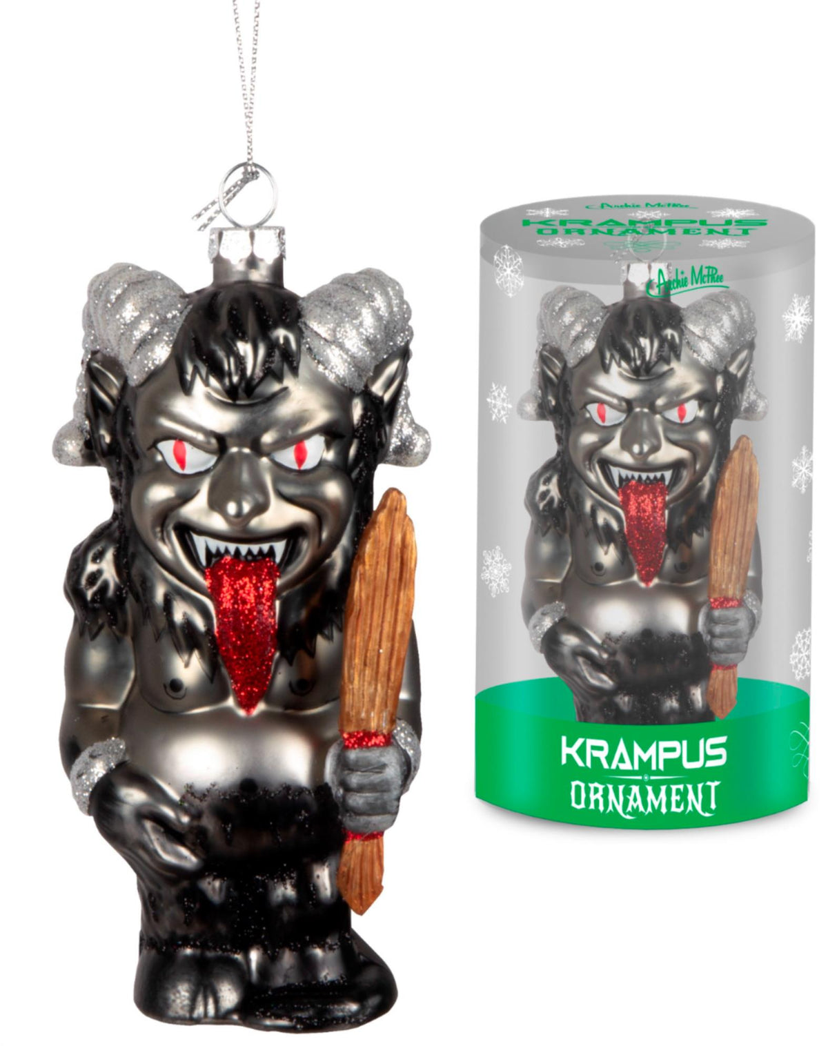 Krampus Ornament - Evil Anti-Santa Claus Art Hand-Blown Glass ® Archie McPhee