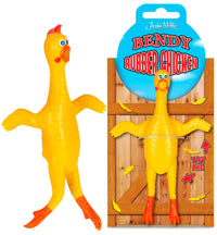 BENDY RUBBER CHICKEN - Classic Fun Gag Joke Bendable Toy - Archie McPhee