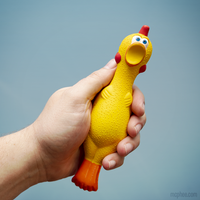 STRESS CHICKEN - Squish Squeezable Squishy Hand Rubber Fidget Toy- Archie McPhee