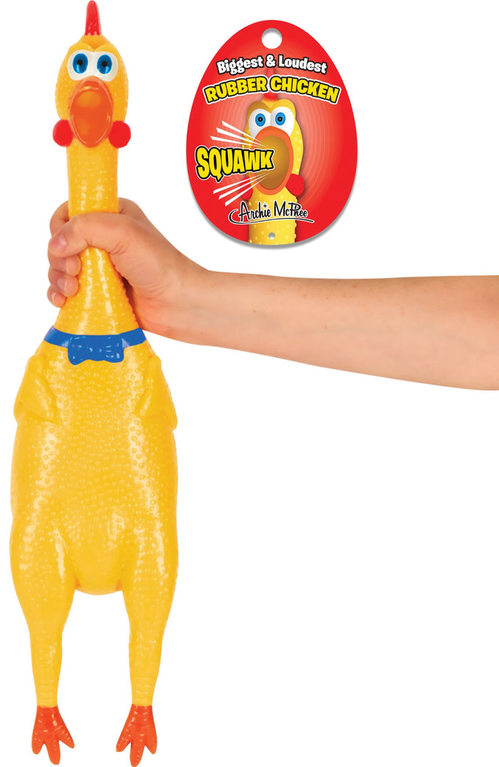 BIGGEST & LOUDEST Rubber Chicken Squeaking Classic Gag Toy - Archie McPhee