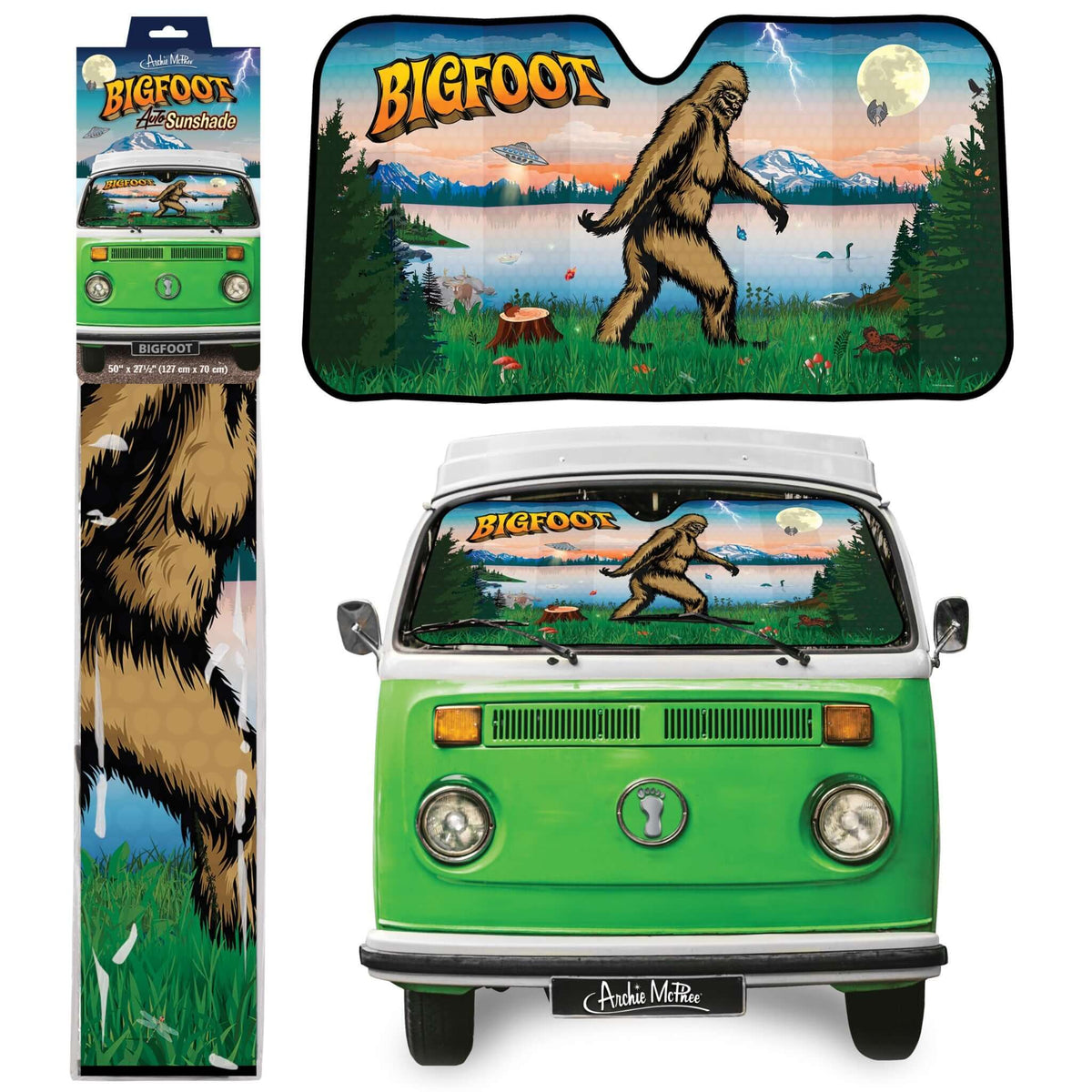 Bigfoot Auto Sunshade - Hystericle Gag Gift  - Archie McPhee