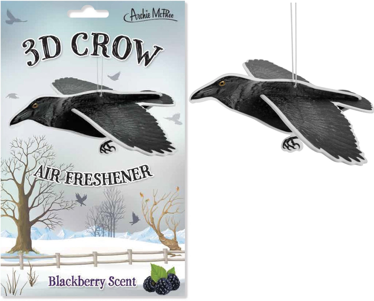 3D Crow Bird Air Freshener - (Blackberry Scent) - Archie McPhee