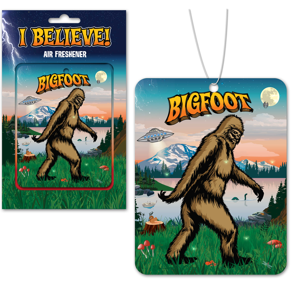 BigFoot Car Air Freshener - I Believe in Sasquatch (Pine Scent) - Archie McPhee