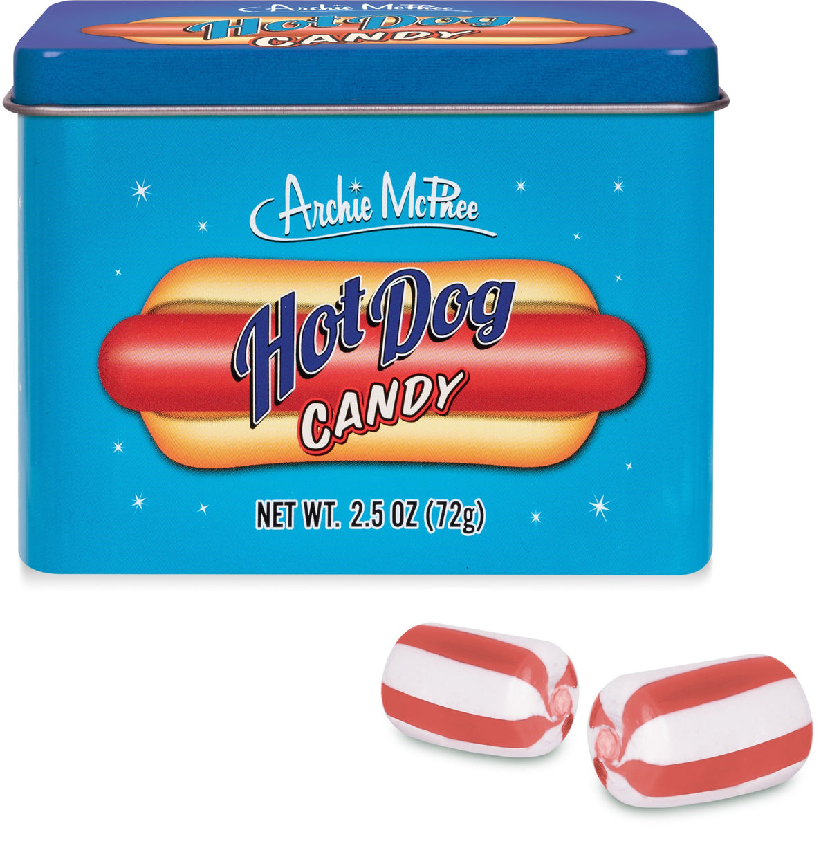 Hot Dog Flavored Candy - Cool Retro Tin Gift Box - Archie McPhee