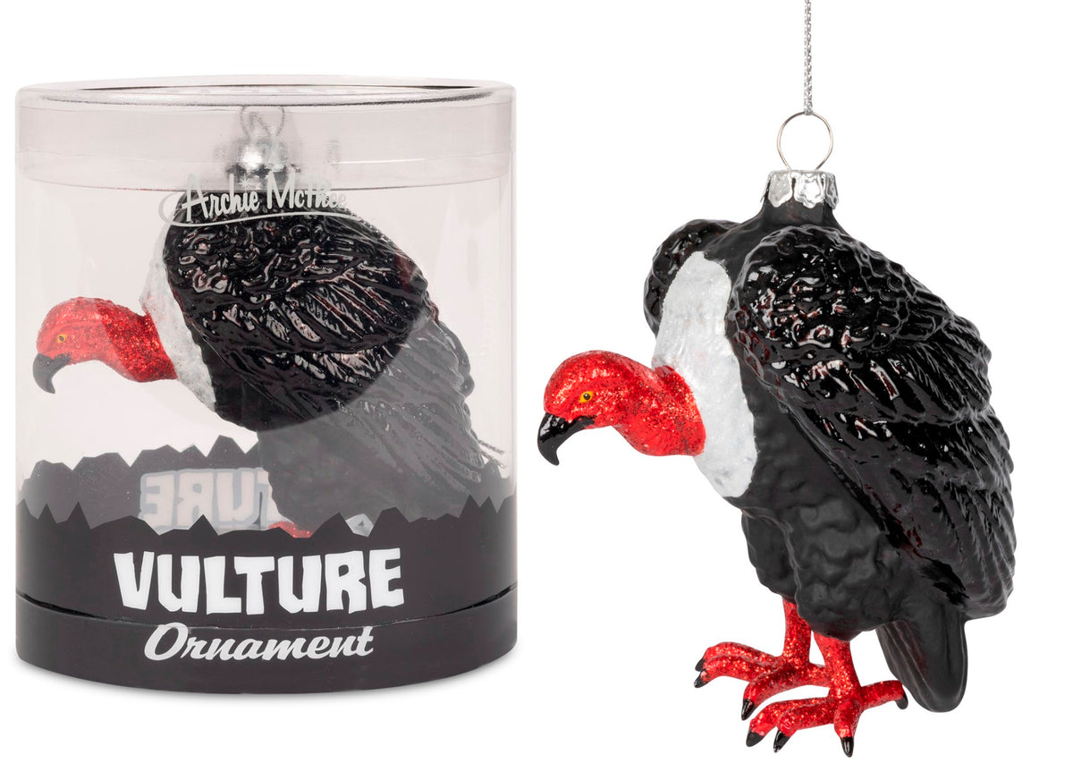 Vulture Ornament - Christmas Holiday Art Hand-Blown Glass Decor ® Archie McPhee