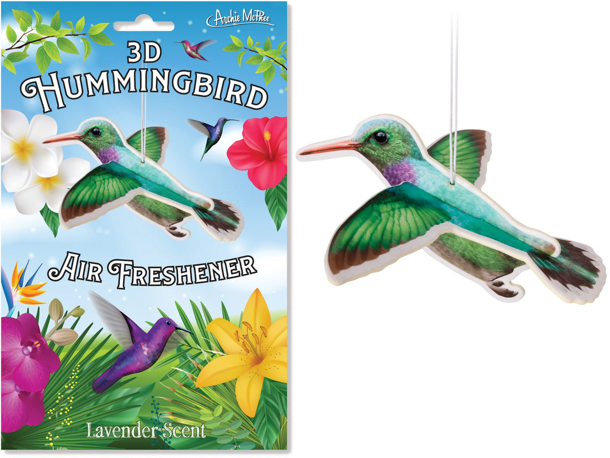 3D HUMMINGBIRD Bird Car Air Freshener -  (Lavender Scent) - Archie McPhee