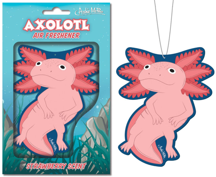 AXOLOTL Cute Pink Car Air Freshner - (Strawberry Scent) - Archie McPhee