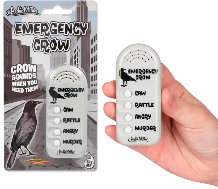 EMERGENCY CROW - Handheld Sound Machine Noise Maker Gag Toy - Archie McPhee