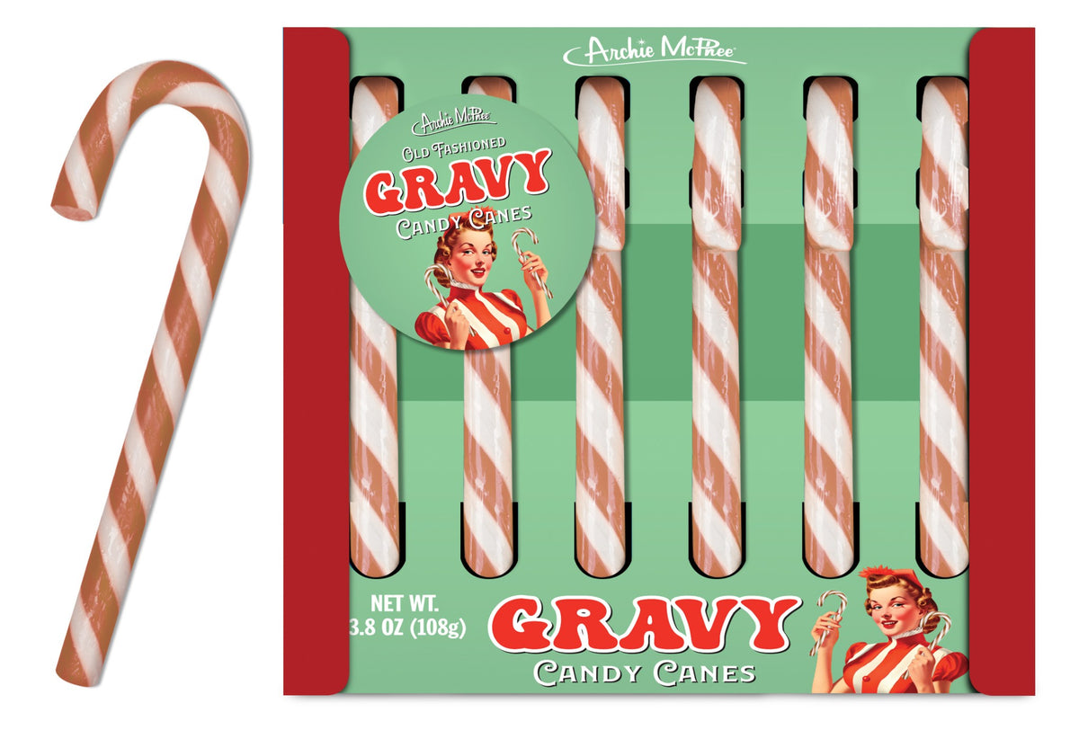 GRAVY Flavored Candy Canes - Bizarre Savory Goodness! Gag Joke - Archie McPhee