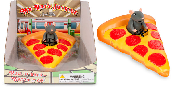 Mr. Rat's Joyride: Funny Pepperoni-Powered Pizza Car Pull Back Toy Archie McPhee