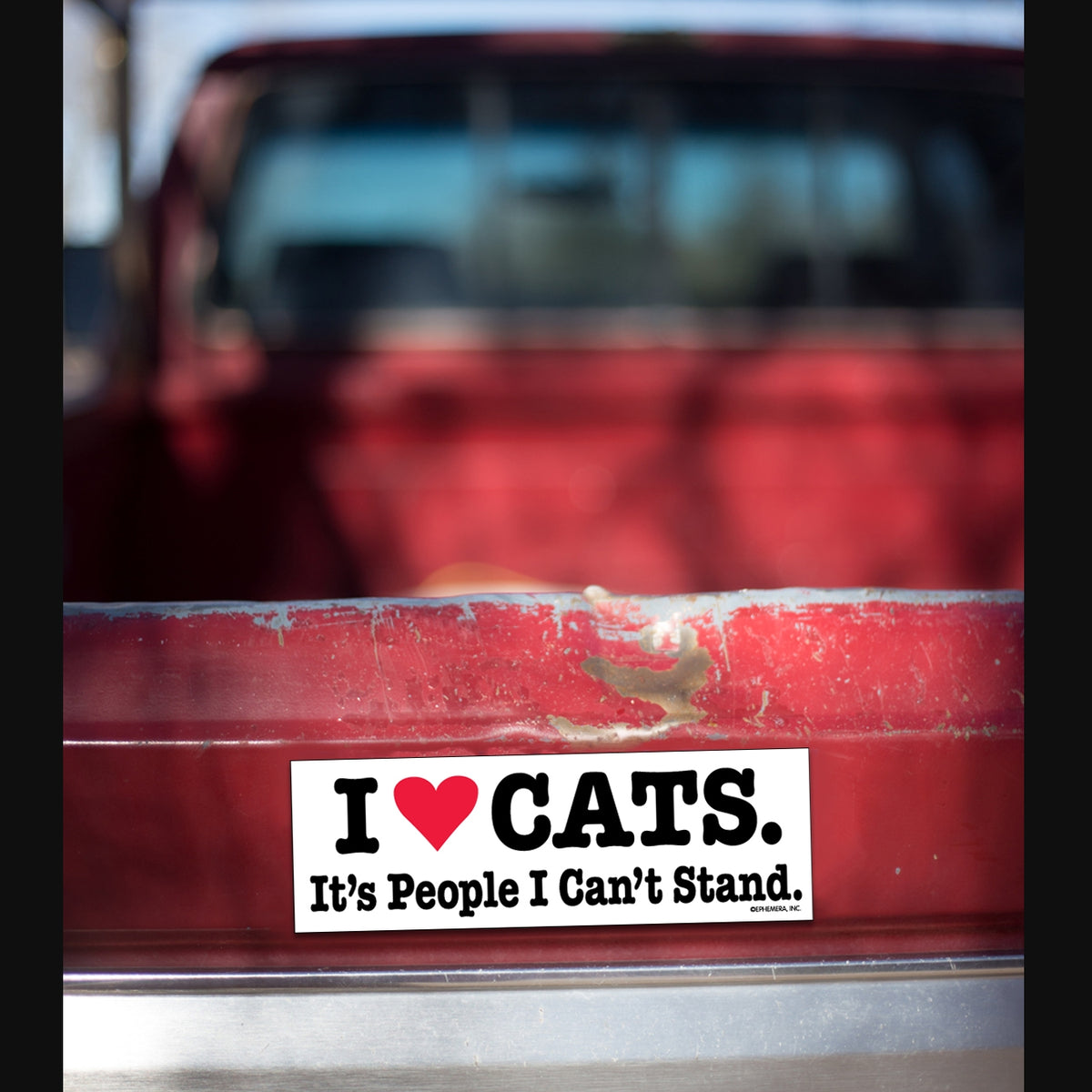 😺"I ❤️ CATS It's People Can't Stand" Funny Bumper Car Magnet - Made in USA