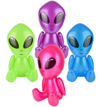4 TOTAL 🛸 18" Assorted Colors Galactic Alien Inflatable Party Pool Blow Ups 👽