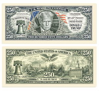 100  Donald Trump U.S. 250th Anniversary Commemorative Money Bill Banknotes