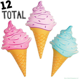 12 cônes de crème glacée gonflables ~ ÉNORME 3 PIEDS ~ Ensemble de fournitures de fête en gros (1 dz)