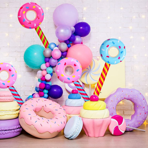 4  Lollipop Suckers inflatable Birthday donut holes Wonka CANDYLAND valentine