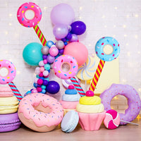 4 Succionadores de Piruletas Inflables Cumpleaños donut agujeros Wonka CANDYLAND san valentín
