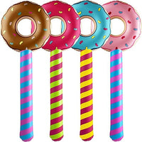 4 Succionadores de Piruletas Inflables Cumpleaños donut agujeros Wonka CANDYLAND san valentín