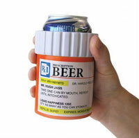 Botella de lata de cerveza PRESCRIPTION KOOZIE, soporte para botella enfriador de pastillas de espuma aislado