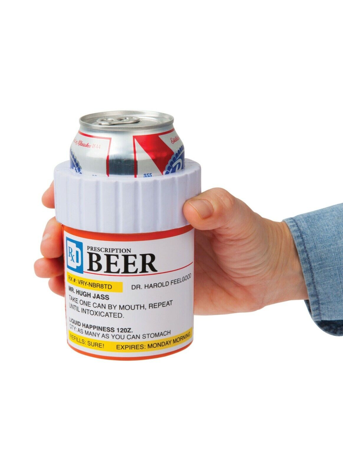 PRESCRIPTION KOOZIE Beer Can Bottle - Insulated Foam Pill Cooler Bottle Holder