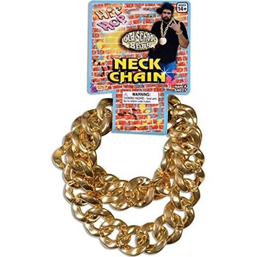 Fake Chains Chunky Gold Chain Necklace Plastic, 90s Punk Style