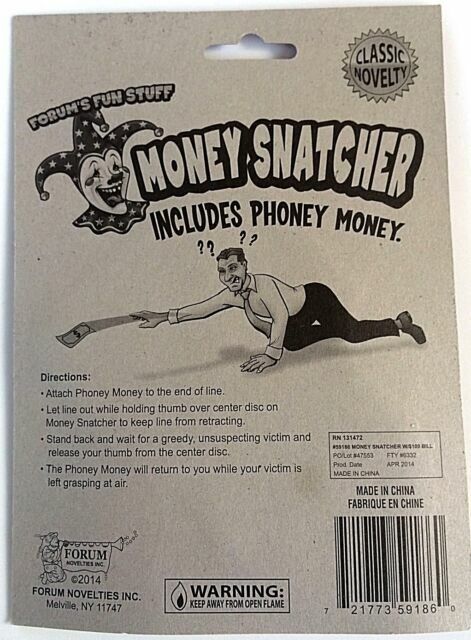 THE MONEY SNATCHER - Tour de Magie GaG Prank Joke Nouveauté + Faux Jouet Money Bill