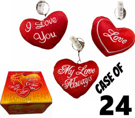 24 vintage années 80 Pull String Vibrant Coeurs En Peluche Porte-clés Anneau Valentine
