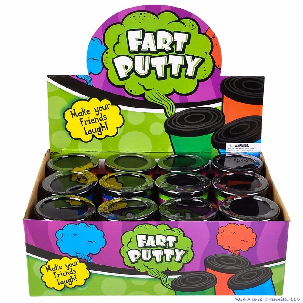 12 Fart Putty Slime Tub Noise Maker Party Favor Poop Novelty GaG Joke