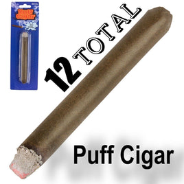 12 FALSO PUFF CIGAR Polvo de humo Ceniza Truco de magia Broma Gag Lit Prop Broma Fumar