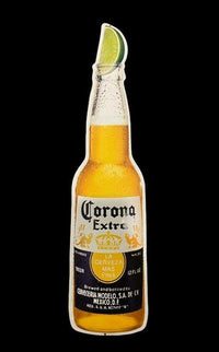 Corona Extra Metal Tin Beer Bottle Bar Pub Sign 23" X 5" con Lime Mancave Room