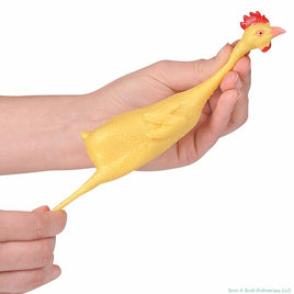 1 Stretch Rubber Chicken 8" Gag Gift Stretchable Squeeze Stress Relief Party Toy