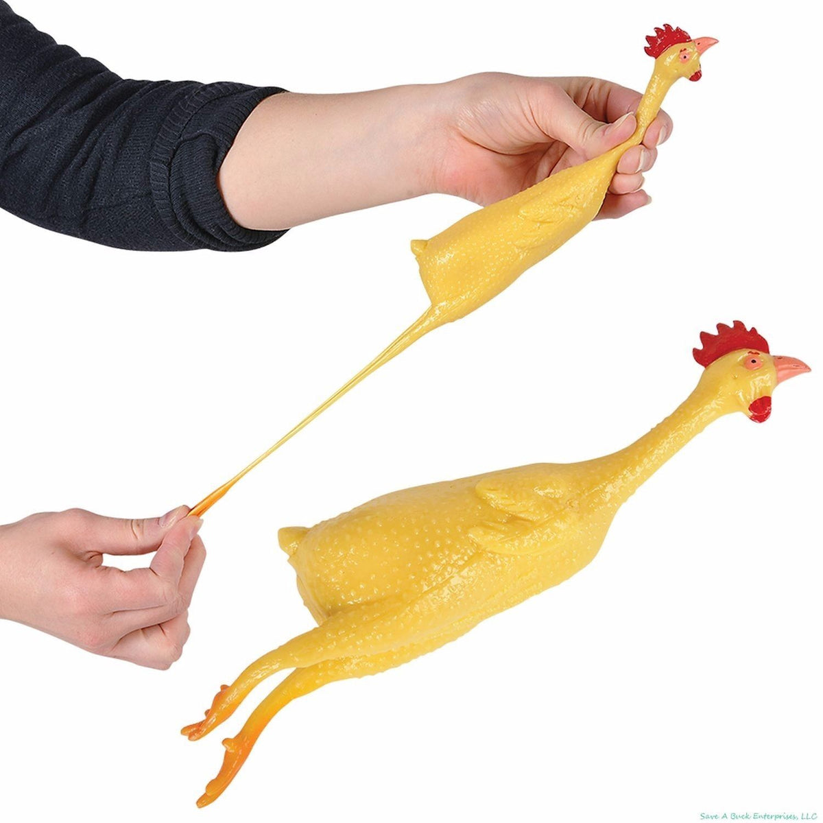 1 poulet en caoutchouc extensible 8" GAG cadeau extensible à presser anti-stress jouet fête