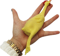 1 POLLO DE GOMA ELÁSTICA 8" GAG REGALO ESTIRABLE APRIETE ALIVIO DEL ESTRÉS JUGUETE FIESTA