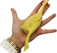 1 Stretch Rubber Chicken 8" Gag Gift Stretchable Squeeze Stress Relief Party Toy