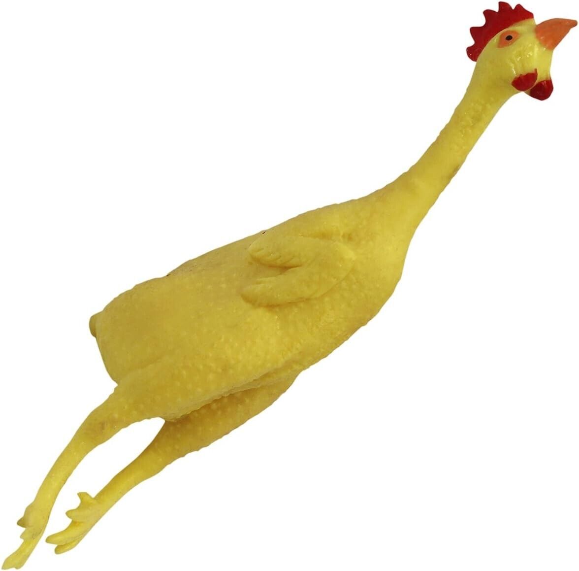 1 Stretch Rubber Chicken 8" Gag Gift Stretchable Squeeze Stress Relief Party Toy