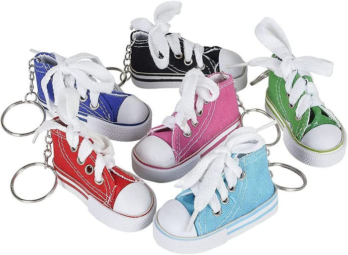 Lot of 120 Canvas Sneaker Tennis Basketball Shoe Keychain Party Prize Favors