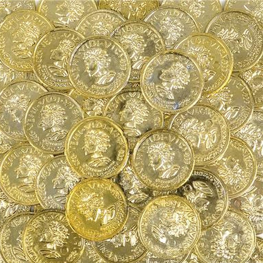 3600 Plastic Gold Coins Pirate Treasure Chest Play Money Birthday Party Favors